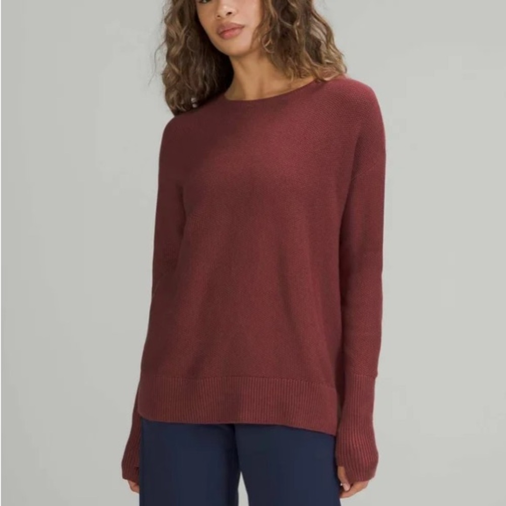 Lululemon Cashlu Crossover Back Sweater Size 2 Smoky Red